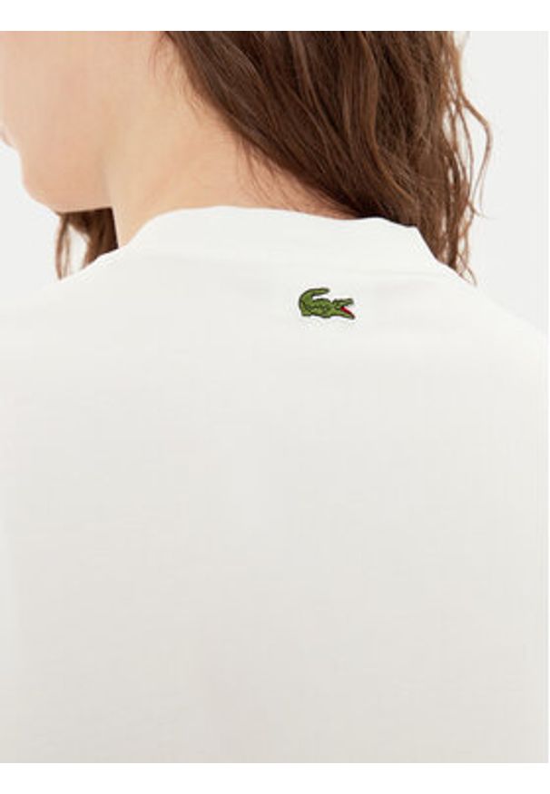 Lacoste T-Shirt TH2733 Écru Regular Fit. Materiał: bawełna
