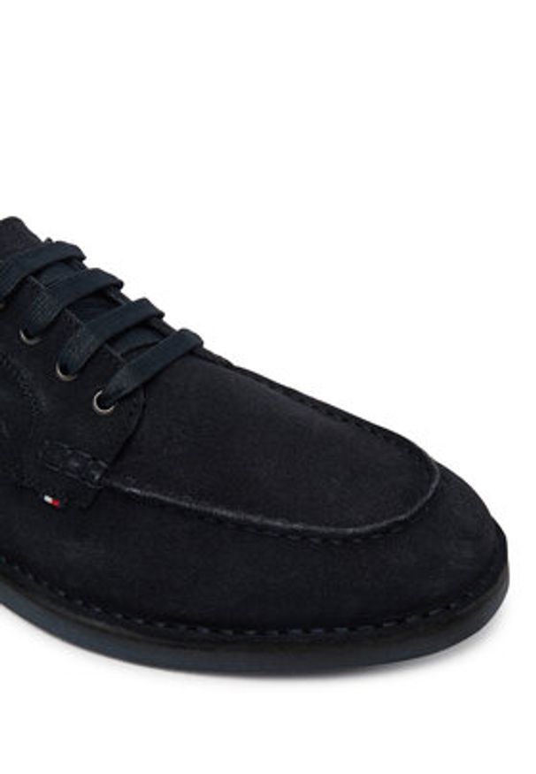 TOMMY HILFIGER - Tommy Hilfiger Półbuty Stitchdown Suede Derby FM0FM05841 Granatowy. Kolor: niebieski. Materiał: zamsz, skóra