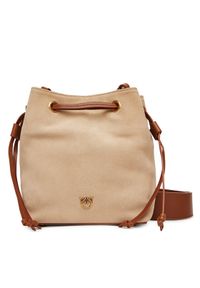 Pinko - PINKO Torebka Secchiello Mini PE 25 PLTT 104303 A2CC Beżowy. Kolor: beżowy. Materiał: skórzane, zamszowe