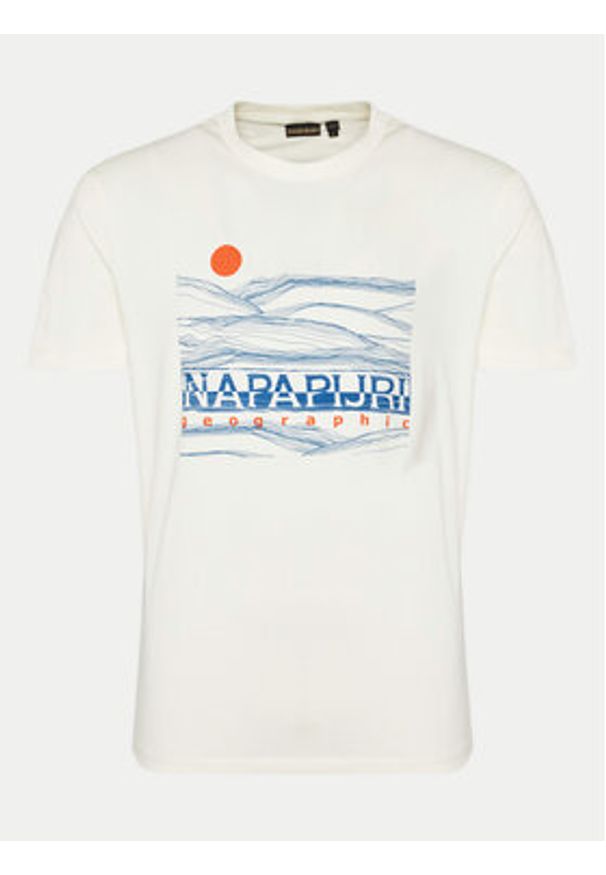 Napapijri T-Shirt S-Buti NP0A4INM Biały Regular Fit. Kolor: biały. Materiał: bawełna