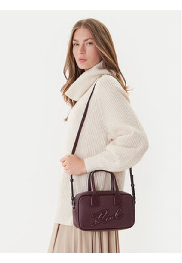 Karl Lagerfeld - KARL LAGERFELD Torebka A4W30047 Bordowy. Kolor: czerwony. Materiał: skórzane