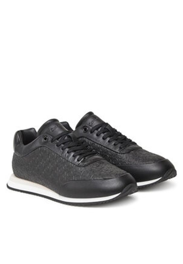 Calvin Klein Sneakersy Runner Lace Up Mono Pu HW0HW02574 Czarny. Kolor: czarny. Materiał: skóra