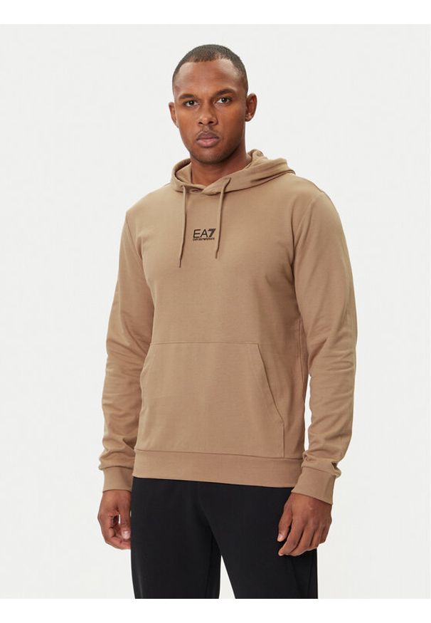 EA7 Emporio Armani Bluza 8NPM32 PJVRZ U6171 Beżowy Regular Fit. Kolor: beżowy. Materiał: bawełna
