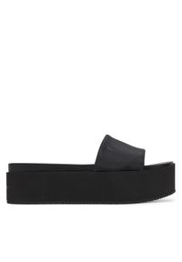 Calvin Klein Jeans Klapki Flatform Sandal Slide In Nylon YW0YW01791 Czarny. Kolor: czarny. Materiał: materiał