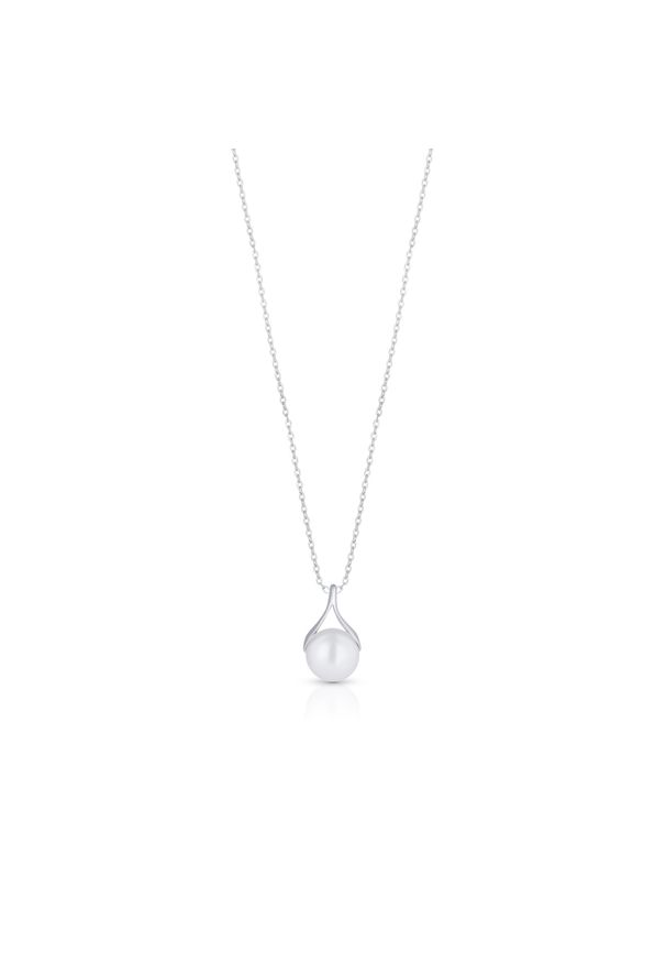 W.KRUK - Wisiorek srebrny z perłą. Materiał: srebrne. Kolor: srebrny. Wzór: ze splotem. Kamień szlachetny: perła