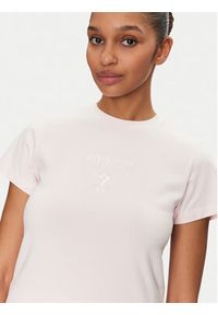 Guess T-Shirt V4YI21 KCDH1 Różowy Slim Fit. Kolor: różowy. Materiał: bawełna