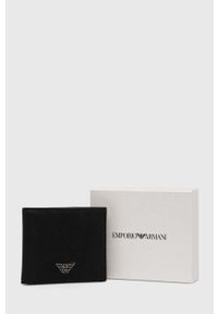 Emporio Armani portfel męski kolor czarny. Kolor: czarny. Materiał: materiał. Wzór: gładki #4