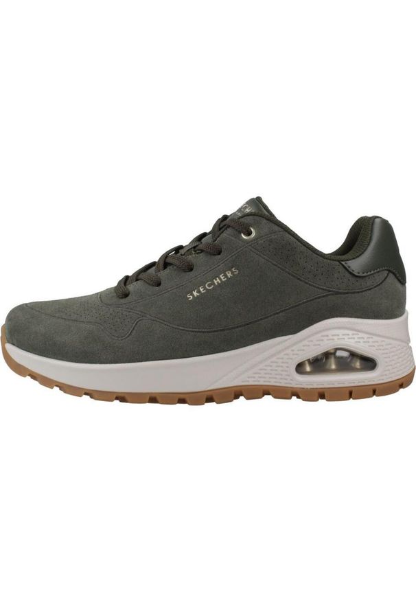skechers - Kapcie SKECHERS UNO RUGGED-CHILLPROO Zielony. Okazja: na co dzień. Kolor: zielony