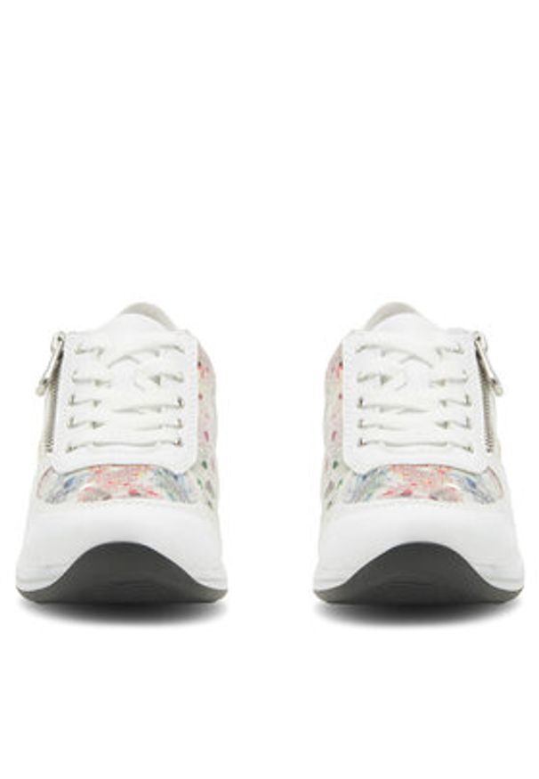 Rieker Półbuty N1112-90 Biały. Kolor: biały. Materiał: skóra, zamsz