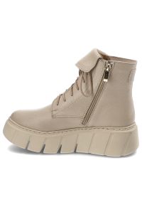 Beżowe Botki Armodo Modne Obuwie Damskie. Okazja: na co dzień. Wysokość cholewki: za kolano. Kolor: beżowy. Materiał: materiał. Styl: klasyczny, casual, elegancki #7