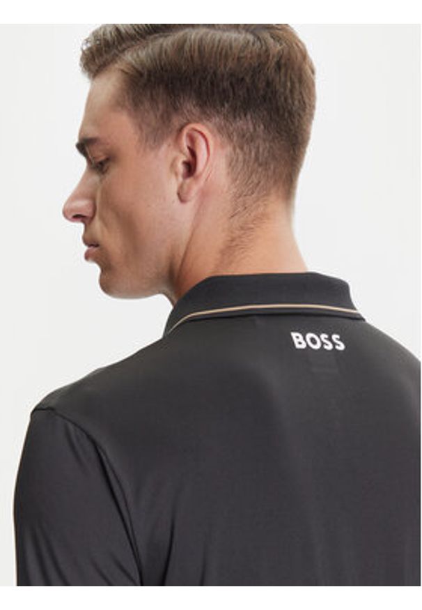 BOSS Polo Paul Pro 50506203 Czarny Slim Fit. Typ kołnierza: polo. Kolor: czarny. Materiał: syntetyk