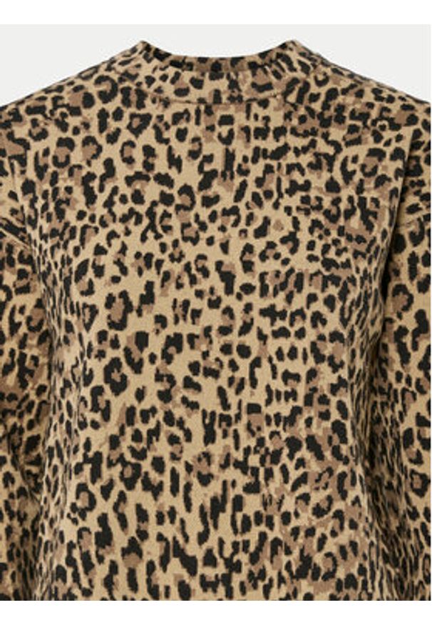Pieces Sweter Seo 17156343 Brązowy Regular Fit. Kolor: brązowy. Materiał: syntetyk