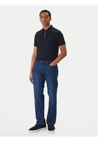 TOMMY HILFIGER - Tommy Hilfiger Polo MW0MW41613 Granatowy Regular Fit. Typ kołnierza: polo. Kolor: niebieski. Materiał: bawełna #5