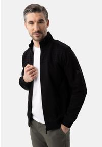 Volcano - Bluza ze stójką B-BERRT. Okazja: na co dzień. Typ kołnierza: kołnierzyk stójkowy. Kolor: czarny. Materiał: elastan, bawełna, materiał, dresówka. Wzór: gładki, ze splotem. Styl: casual, klasyczny #1