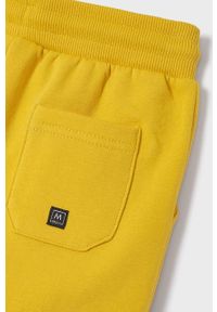 Mayoral spodnie dresowe dziecięce kolor żółty gładkie. Kolor: żółty. Materiał: dresówka. Wzór: gładki #2