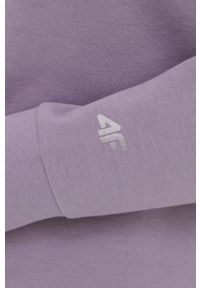 4f - 4F bluza damska kolor fioletowy gładka. Kolor: fioletowy. Wzór: gładki #4