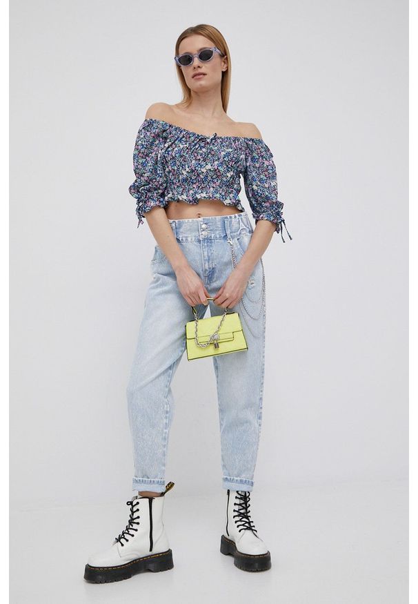 only - Only jeansy damskie high waist. Stan: podwyższony. Kolor: niebieski