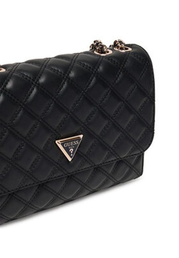 Guess Torebka Giully II HWQG96 73200 Czarny. Kolor: czarny. Materiał: skórzane