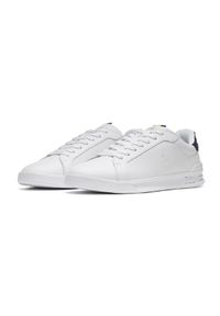 Ralph Lauren - RALPH LAUREN - Skórzane białe sneakersy z logo. Nosek buta: okrągły. Kolor: biały. Materiał: skóra. Wzór: napisy. Obcas: na płaskiej podeszwie #3