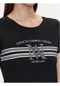 Morgan T-Shirt 241-DONNA Czarny Regular Fit. Kolor: czarny. Materiał: bawełna