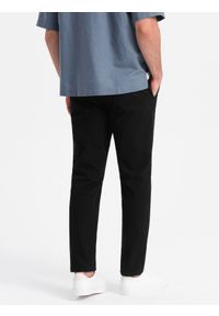 Ombre Clothing - Spodnie męskie chino SLIM FIT - czarne V4 OM-PACP-0186 - XXL. Kolor: czarny. Materiał: bawełna #6