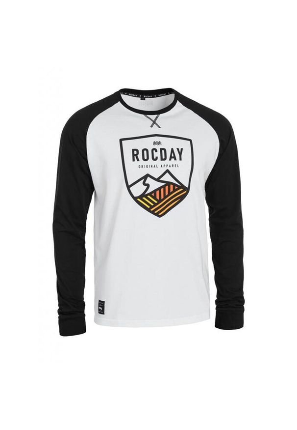 ROCDAY - Koszulka rowerowa MTB męska Rocday Crest z długim rękawem. Kolor: biały, wielokolorowy, czarny. Długość rękawa: długi rękaw. Długość: długie