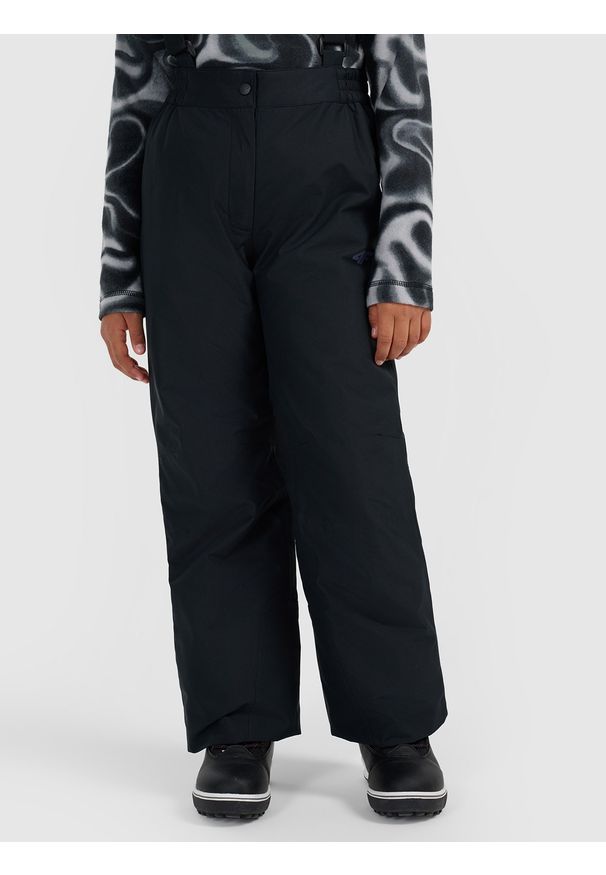 4f - 4F Spodnie narciarskie membrana 5000 dziewczęce - czarne 134 (8-9 lat). Kolor: czarny. Materiał: poliester, materiał. Wzór: gładki. Sezon: lato. Sport: narciarstwo