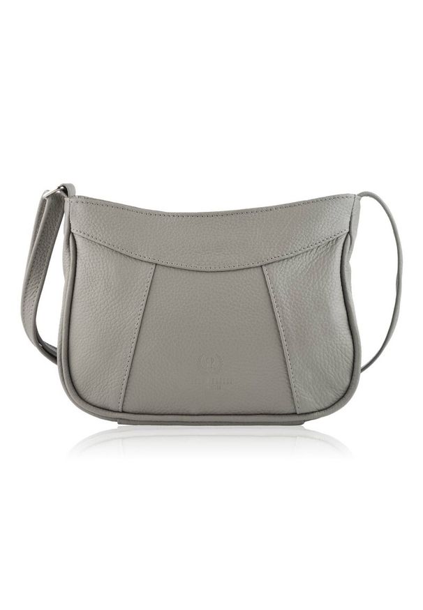 Listonoszka skórzana PAOLO PERUZZI Z-54-GR szara. Kolor: szary. Materiał: skórzane. Rodzaj torebki: na ramię