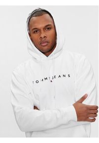 Tommy Jeans Bluza Linear Logo DM0DM17985 Biały Regular Fit. Kolor: biały. Materiał: bawełna
