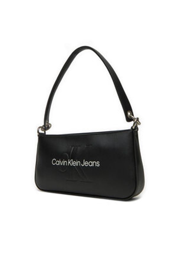 Calvin Klein Jeans Torebka Sculpted Shoulder Pouch25 Mono K60K610679 Czarny. Kolor: czarny. Materiał: skórzane