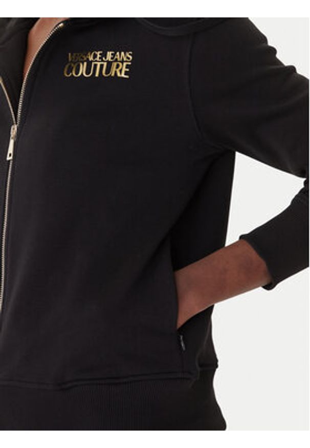 Versace Jeans Couture Bluza 80HAIT00 CF01T Czarny Regular Fit. Typ kołnierza: kołnierzyk włoski. Kolor: czarny. Materiał: bawełna