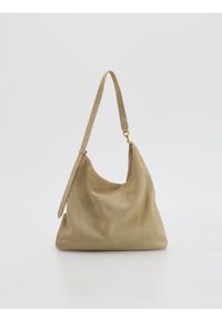 Reserved - Zamszowa torebka - beżowy. Kolor: beżowy. Materiał: zamszowe #1