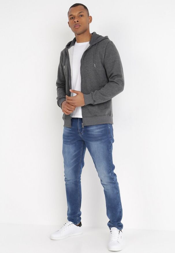 Born2be - Ciemnoszara Bluza Klymaera. Okazja: na co dzień. Typ kołnierza: kaptur. Kolor: szary. Materiał: polar, materiał, jeans. Długość rękawa: długi rękaw. Długość: długie. Styl: casual