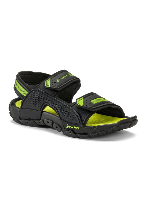 Rider - Sandały dziecięce RIDER Tender XII Kids. Kolor: czarny, zielony, wielokolorowy. Styl: sportowy