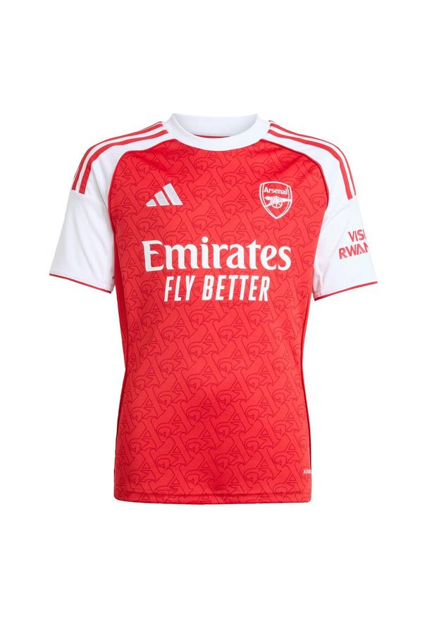 Adidas - Koszulka Arsenal 25/26 Home Kids. Kolor: czerwony, biały, wielokolorowy
