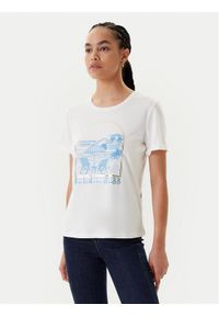 Morgan T-Shirt 251-DVIBES Biały Regular Fit. Kolor: biały. Materiał: bawełna