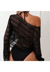Intica - Komplet plażowy z ażurową narzutką i bikini na lato Tressa. Kolor: czarny. Materiał: materiał. Wzór: ażurowy #4