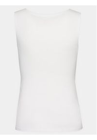 Gina Tricot Top Basic 22931 Biały Slim Fit. Kolor: biały. Materiał: bawełna #7