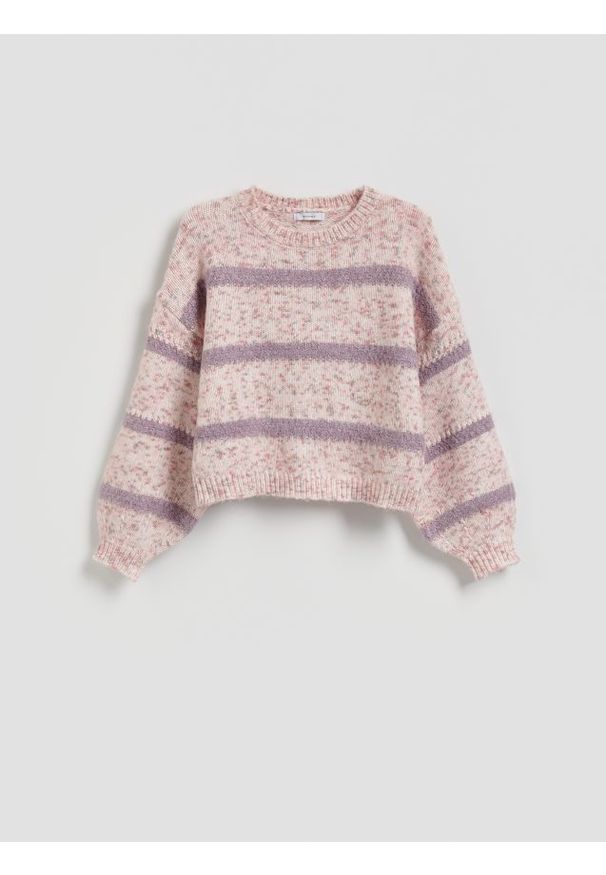 Reserved - Wzorzysty sweter - wielobarwny. Materiał: dzianina