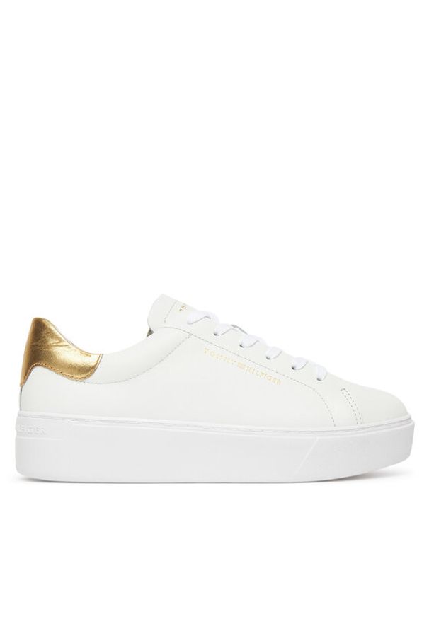 TOMMY HILFIGER - Tommy Hilfiger Sneakersy Essential Platform Court Sneaker FW0FW08756 Biały. Kolor: biały. Materiał: skóra. Obcas: na platformie
