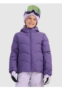 4f - 4F Kurtka narciarska membrana 5000 dziewczęca - fioletowa 146 (10-11 lat). Kolor: fioletowy. Materiał: poliester, materiał. Sezon: lato #1