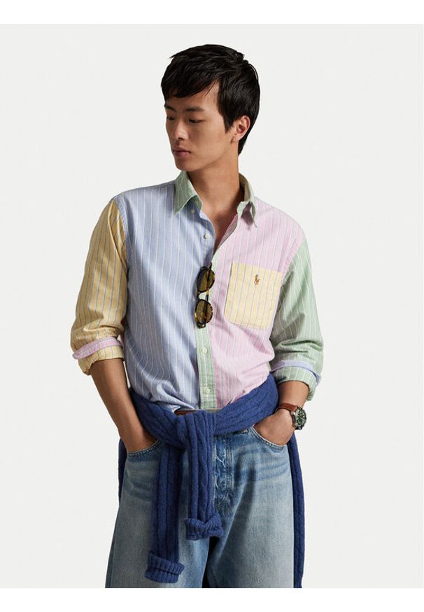 Polo Ralph Lauren Koszula 710974542001 Kolorowy Custom Fit. Typ kołnierza: polo. Materiał: bawełna. Wzór: kolorowy