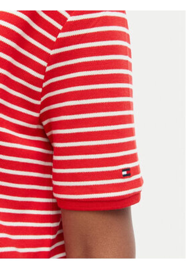 TOMMY HILFIGER - Tommy Hilfiger Polo WW0WW48720 Czerwony Relaxed Fit. Typ kołnierza: polo. Kolor: czerwony. Materiał: bawełna