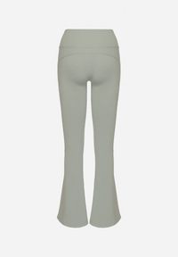 Born2be - Miętowe Legginsy o Kroju Dzwonów z Wysokim Stanem Koritea. Okazja: na co dzień. Stan: podwyższony. Kolor: zielony. Styl: klasyczny, casual #7