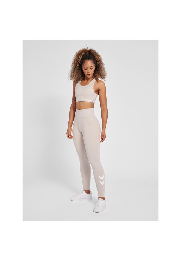 Damskie wysokie legginsy Hummel MT Grace. Kolor: szary. Wzór: nadruk