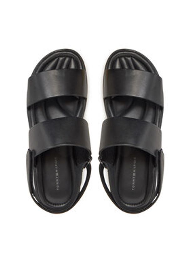 TOMMY HILFIGER - Tommy Hilfiger Sandały Premium Hilfiger Strappy Lh Sand FM0FM05356 Czarny. Kolor: czarny. Materiał: skóra