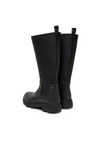 TOMMY HILFIGER - Tommy Hilfiger Kalosze Flag Long Warm Lining FW0FW08973 Czarny. Kolor: czarny. Materiał: materiał #5