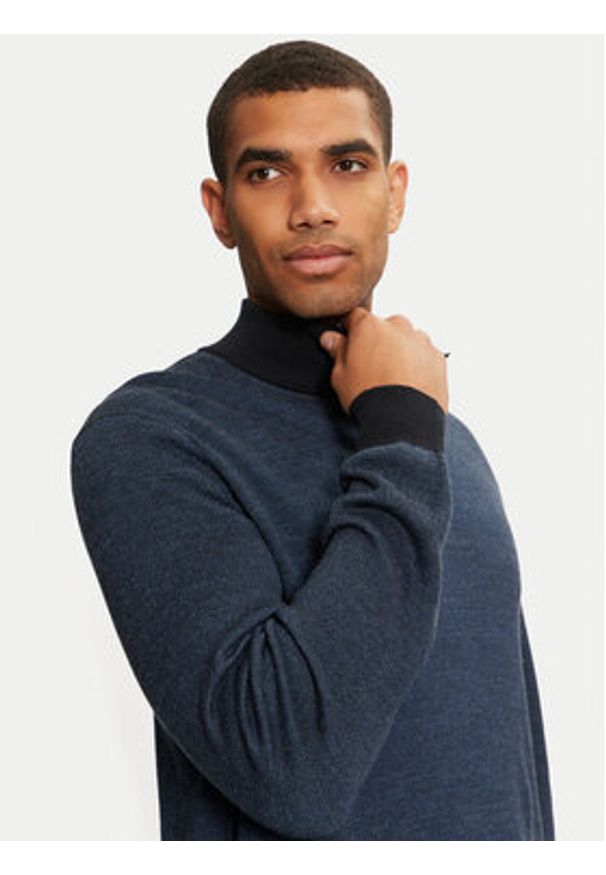 Pierre Cardin Sweter C5 51052/000/5069 Granatowy Regular Fit. Kolor: niebieski. Materiał: bawełna