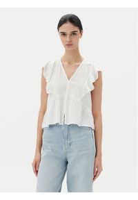 only - ONLY Bluzka Rian 15349090 Biały Regular Fit. Kolor: biały. Materiał: wiskoza