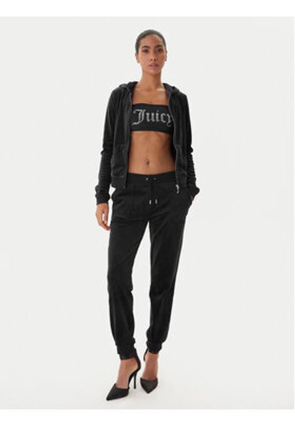 Juicy Couture Spodnie dresowe JCBBJ225802 Czarny Slim Fit. Kolor: czarny. Materiał: syntetyk